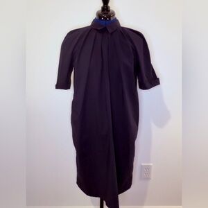 COS Black Pleated Front Shirt Dress Minimalist